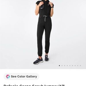 Figs Women's Black Jumpsuit with Gray Tie